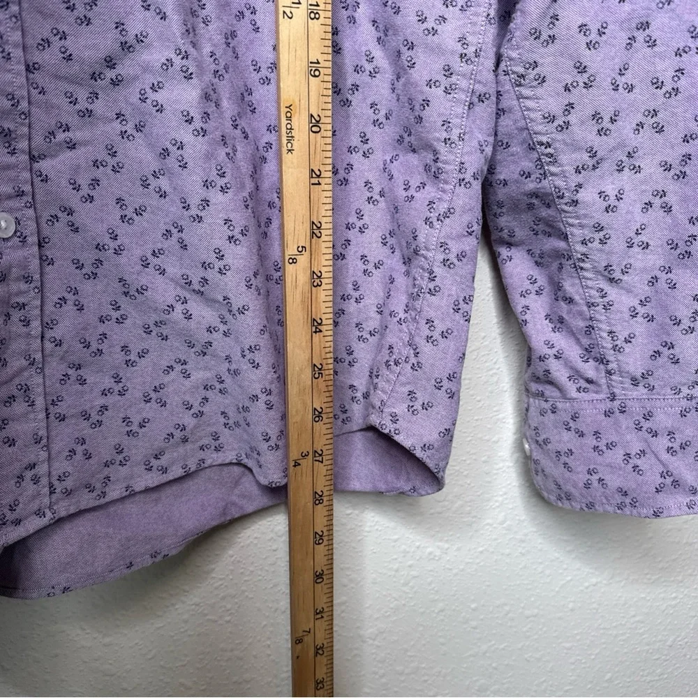 J Crew Flex Purple Button Front Long Sleeve Shirt‎ Mens XL, 17.5, Style H4730